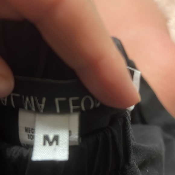 Palma Leone black/gray elastic waist wide leg pants - Picture 8 of 9